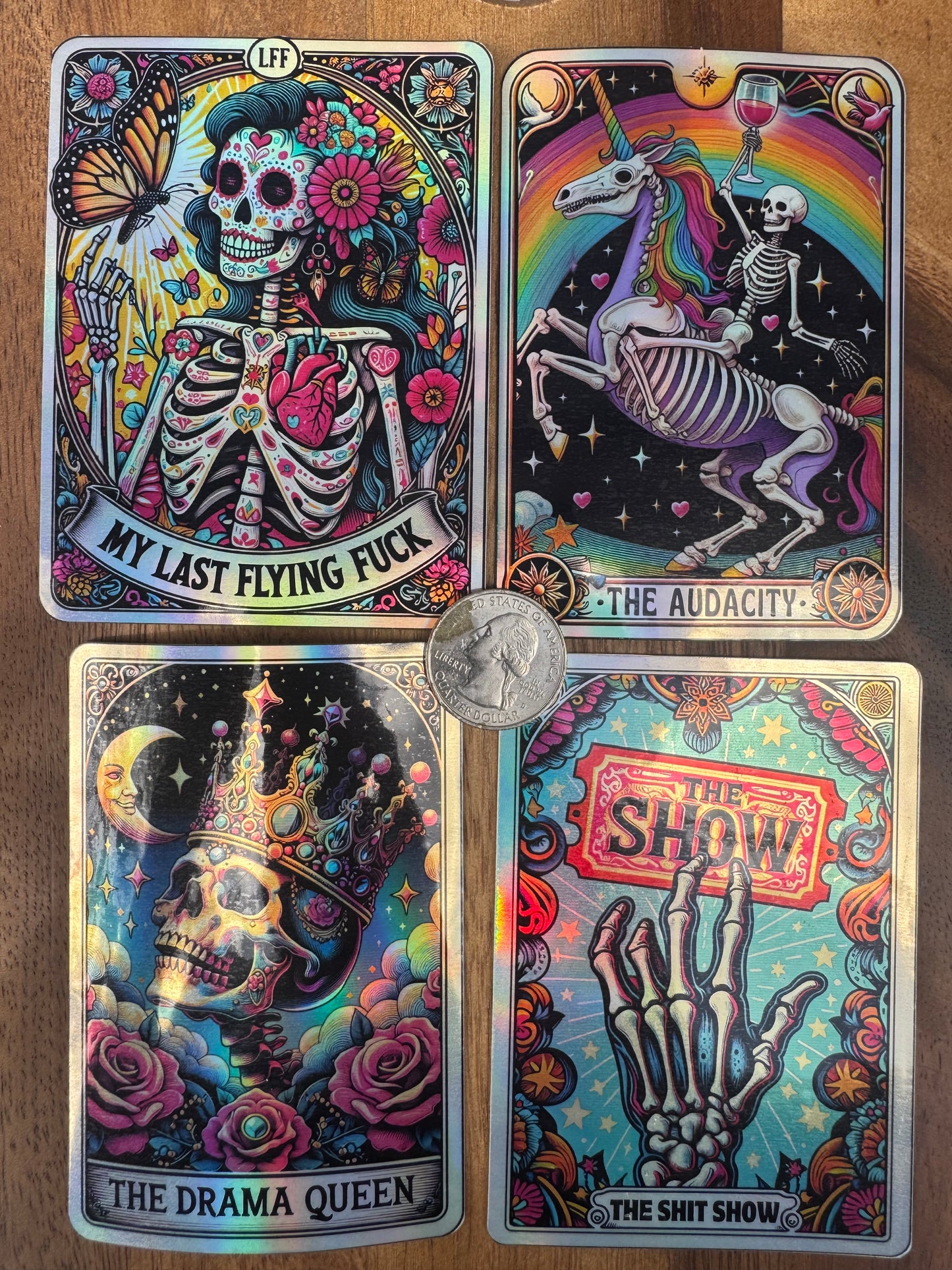 Tarot card stickers