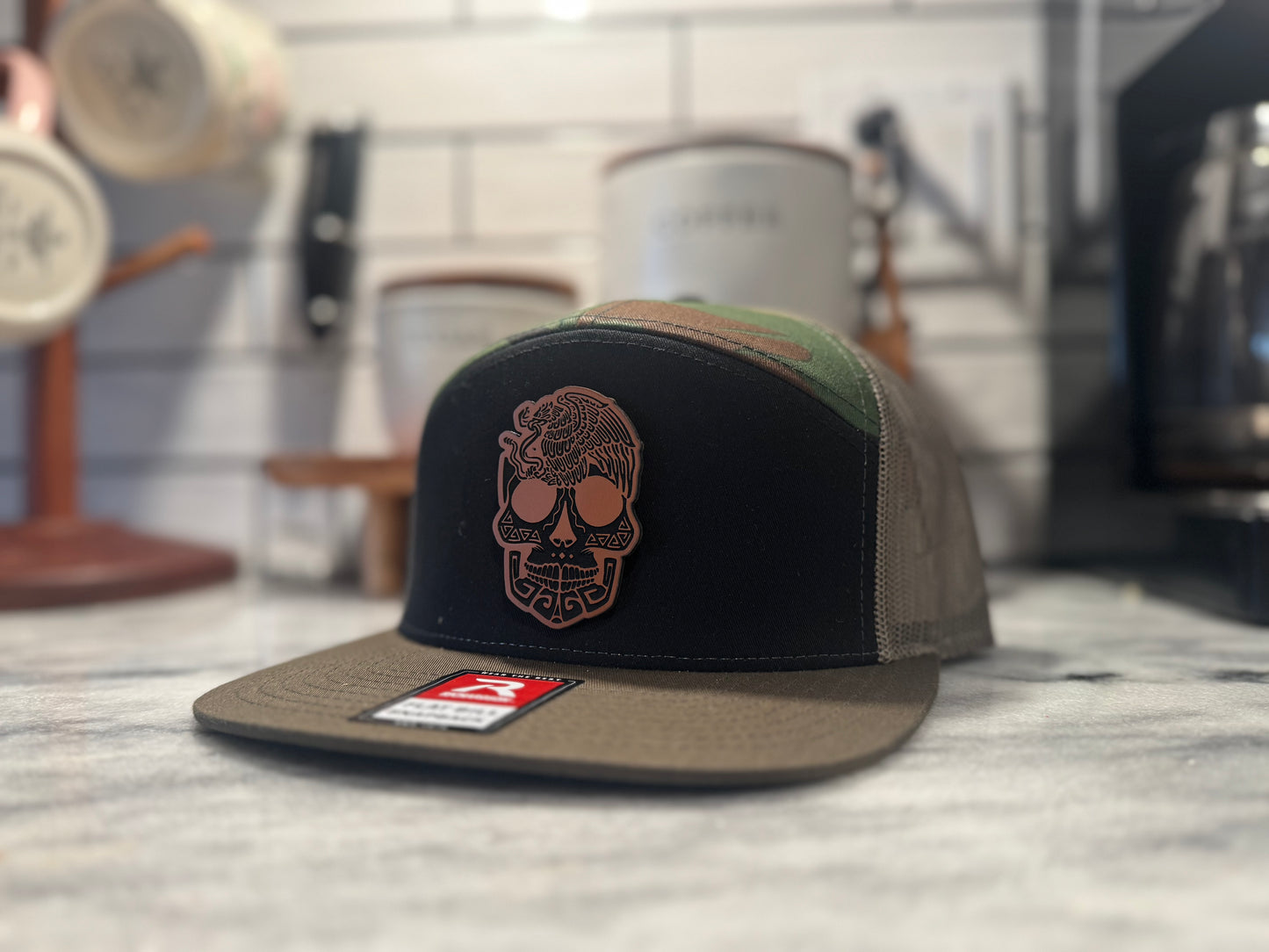 Richardson flat bill hat. Mexico day of the dead hat