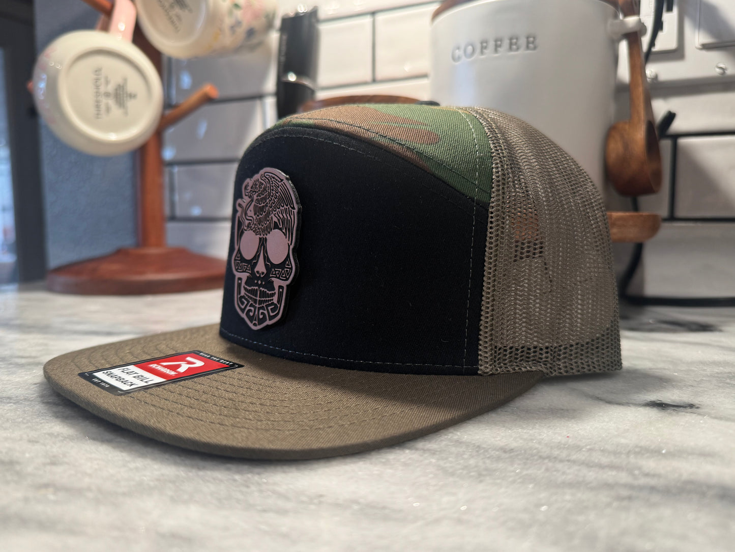 Richardson flat bill hat. Mexico day of the dead hat