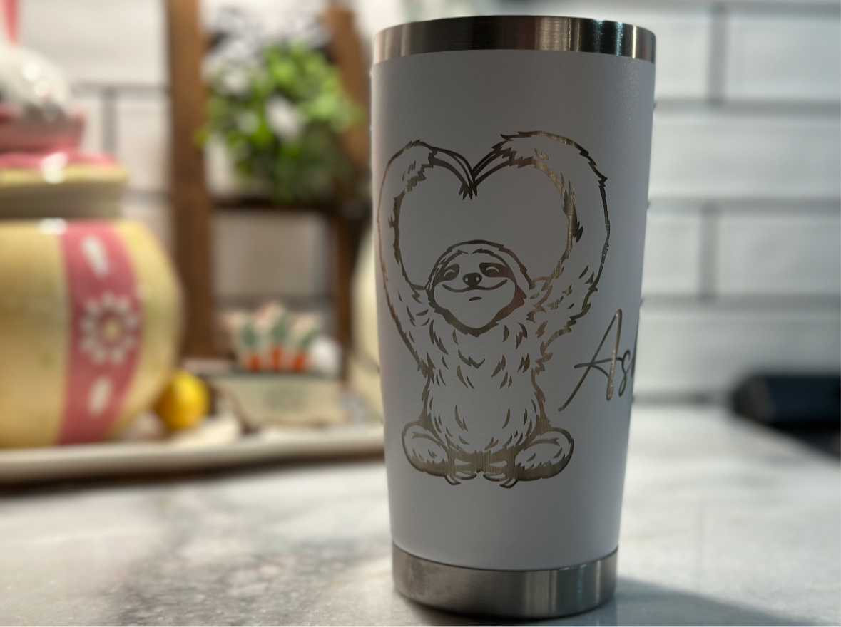 Sloth - Sloth Heart Love - Coffee mug - Coffee tumbler - Personalized Tumbler - Custom Mug
