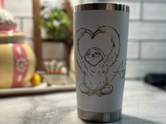 Sloth - Sloth Heart Love - Coffee mug - Coffee tumbler - Personalized Tumbler - Custom Mug