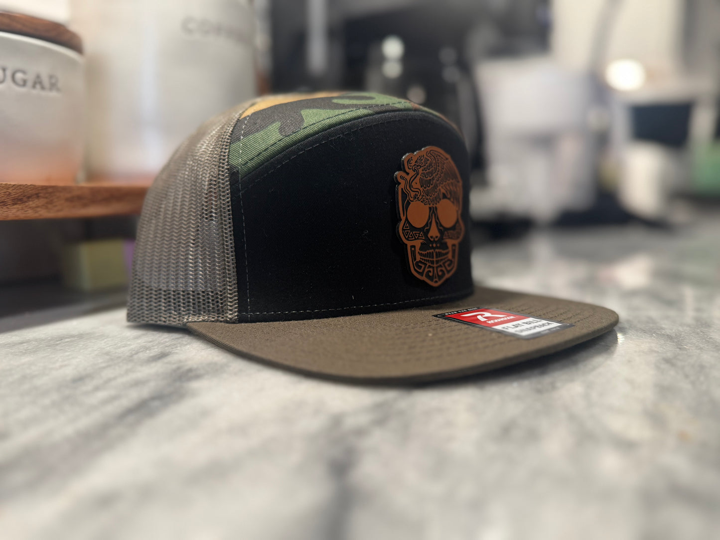 Richardson flat bill hat. Mexico day of the dead hat